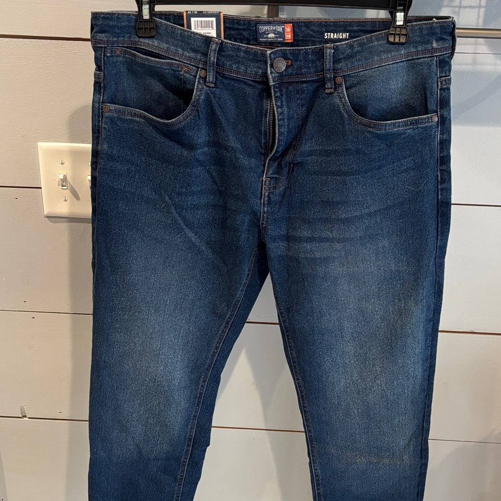 Copper Oak Straight Fit Men’s Jeans - Dark Blue